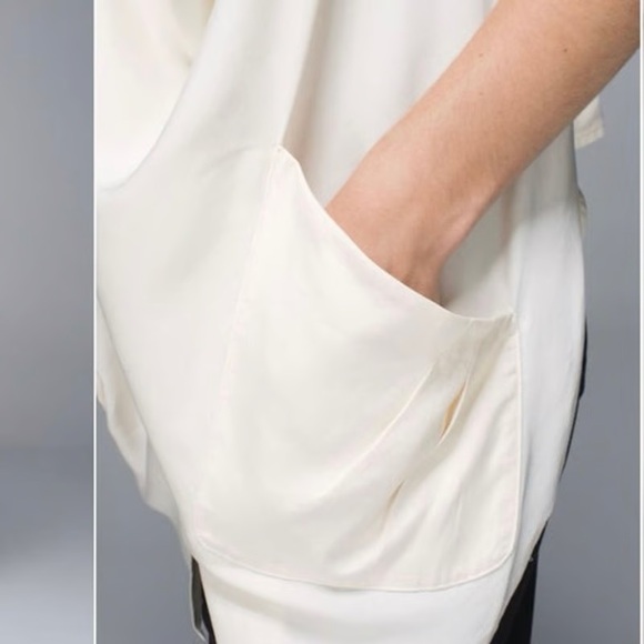 Lululemon Tranquility Vest Wrap Angel Wing Tencel Silk Cream Ivory small scarf 6 - Picture 6 of 8